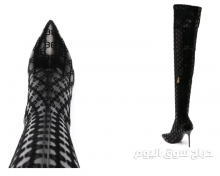 حذاء monogram thigh-high boots - monogram thigh-high boots 2020