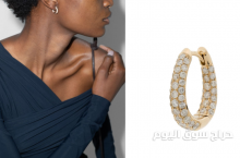 14kt yellow gold Inside Out diamond hoop earring - 14kt yellow gold Inside Out diamond hoop earring 2020